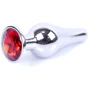 Анальная пробка с кристаллом BOSS of TOYS Boss Series - Jewellery Silver BUTT PLUG Red, BS6400073