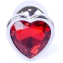 Анальная пробка Boss Series - Jewellery Silver Heart PLUG Red S (BS6400046)