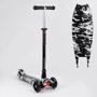 Самокат MAXI "Best Scooter" 4 колеса PU, СВЕТ, трубка руля алюминиевая Black/White (99661): Тип тормоза ножной