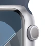 Apple Watch Series 9 45mm GPS Silver Aluminum Case with Storm Blue Sport Band - M/L (MR9E3): Материал корпуса алюминий