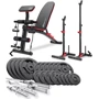 Штанга Hop-Sport STRONG Набор 106 кг со скамейкой HS-1035 и стойками 1005L
