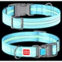 Ошейник WAUDOG Nylon с QR-паспортом, светящийся, пластиковый фастекс 25 мм 31-49 см голубой (45642): Цвет голубой