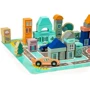 Дерев'яні кубики Ecotoys з килимком Різнобарвне місто 161 шт (PH05D012) фото 5