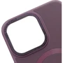Чехол для iPhone TPU Case Bonbon Leather Metal Style with MagSafe Plum for iPhone 15 Pro: Цвет бордовый