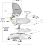 Детское кресло Evo-kids Mio Air Grey (Y-307 G): Регулировка Высоты спинки, Высоты сиденья, Глубины сиденья