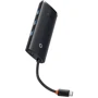 Адаптер Baseus Adapter Lite Series USB-C to 3xUSB3.0+USB-C+HDMI Black (WKQX040001)