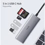 Адаптер WIWU Adapter Alpha 532ST USB-C to USB-C+3xUSB3.0+SD Grey: Интерфейс подключения USB-C