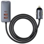 Зарядное устройство Baseus Car Charger 3хUSB+USB-C Share Together PPS 120W Gray (CCBT-B0G): Особенности Power Delivery (PD), Быстрая зарядка, USB-C