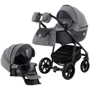 Коляска 2 в 1 Adamex Hybryd Plus BR240 графит - черная кожа (выдавленная точка) (623684)