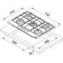 Варочная поверхность Franke FHSM 755 4G DC ON E (106.0670.111): Размеры для встраивания 56х48 cм