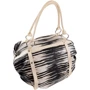 Женская сумка бочонок Laskara черно-белая (LK-10251-zebra): Фактура Зернистая, Матовая