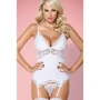 Эротический корсет с подвязками Obsessive 810-COR-1, S/M белый