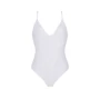 Боди Passion Ursula Body white S/M, с ажурным декором и открытым шагом