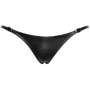 Трусики Noir Handmade P012 Wild crocodile wetlook thong with double opening Вlack, 3XL