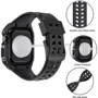 Аксессуар для Watch Rubber TPU with Stainless Steel Case Black (FLS181115) for Apple Watch 44/45/49mm Ultra: Тип аксессуара ремешок