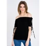 Блуза ISSA PLUS 5218 42 черная с коротким рукавом