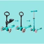 Самокат MICRO серии "Mini 3in1 Deluxe" – Аква голубой (до 50 kg, до 20 kg с сидением, 3-х колесный): Конструкция рамы цельная