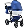Коляска 2 в 1 Bair Star White (Silver) кожа 100% 38S темно-синий (перламутр) - белая люлька фото 7