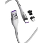 Кабель Baseus USB Cable to Lightning/microUSB/USB-C Zinc magnetic Safe Fast Charging Data 1m White (CA1T3-B02) фото 3