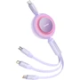 Кабель Baseus Cable USB-C to Micro USB/Lightning/Type-C Bright Mirror 2 Series 100W 1.1m Purple (CAMJ010205): Тип USB-C - Lightning/microUSB/USB-C