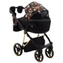 Универсальная коляска 2 в 1 Adamex Porto Special Edition Gold Flowers-1 черная (625663): Ширина шасси 57 см