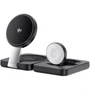 Зарядное устройство WIWU Wireless Charger 15W Black (Wi-W028) for iPhone 16 I 15 I 14 I 13 I 12 series, Apple Watch and Apple AirPods: Особенности Быстрая зарядка, MagSafe, Для Apple Watch