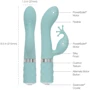 Роскошный вибратор PILLOW TALK - Kinky Teal с кристаллом Сваровски