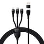 Кабель Baseus USB Cable/USB-C to Micro USB/Lightning/Type-C Flash Series 2 100W 1.2m Black (CASS030101)