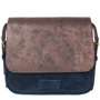 Женская сумка почтальонка Laskara темно-синяя (LK10189-bronze-navy): Тип ручки Со съемным ремнем, Без ручки, Плечевой ремень