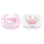 Пустышка Philips AVENT Ultra Soft для девочек 0-6 мес 2 шт (SCF222/02): Форма соски ортодонтическая
