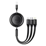Кабель Baseus USB Cable to Micro USB/Lightning/Type-C Bright Mirror 2 Series 3.5A 1.1m Black (CAMJ010001)