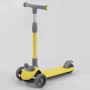 Самокат триколісний Best Scooter складаний алюмінієвий кермо, 3 колеса PU зі світлом Yellow / Grey (102028)