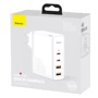 Зарядное устройство Baseus Wall Charger GaN2 2xUSB-C+2хUSB 100W White with USB-C Cable (CCGAN2P-L02) фото 6