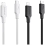 Кабель Proove Cable USB-C to Lightning Striped Silicone 1m White: Тип USB-C - Lightning