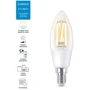 Умная лампочка WiZ, E14, 4.9W, 40W, 470Lm, C35, 2700-6500, філаментна, Wi-Fi: Особенности Регулируемая цветовая температура, Голосовое управление, Диммируемая