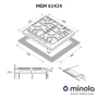 Варильна поверхня газова Minola MGM 61424 BL: Робоча поверхня емаль