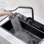 Кухонная мойка Lefton Two Outlets Waterfall Faucet Kitchen Sink with Digital Temperature Display & LED Lighting-KS2208: Тип монтажа Врезная