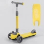 Самокат триколісний Best Scooter складаний алюмінієвий кермо, 3 колеса PU зі світлом Yellow / Grey (102028) фото 7