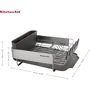 Підставка для сушіння посуду KitchenAid Sinkware 41x33x17 см сірий (KEG895BXCGA): Особливості желоб для слива воды, держатель для стаканов, держатель для чашек, подставка для ложек и вилок, поддон