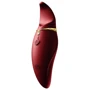 Вибратор 2в1 с язычком Zalo - Hero Wine Red (кристалл Swarovski)