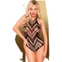 Боди с геометрическим орнаментом Penthouse - Go Hotter Black XL