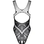 Эротическое боди с вырезом Obsessive B138 black S/M/L
