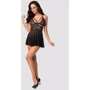 Бэби-долл со стрингами Obsessive 838-BAB-1 black XXL