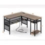 Компьютерный стол Costway Hutch L-образный с зарядным (5903032062388)