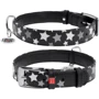 Нашийник Collar Glamour з візерунком Зірочка Світиться з QR паспортом 38-49 см 25 мм чорний (4823089301327)