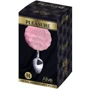 Металлическая анальная пробка Кроличий хвостик Alive Fluffly Plug M Pink
