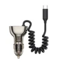 Зарядное устройство WIWU Car Charger USB+USB-C Geek Wi-QC016 90W Black with lightning cable: Тип автомобильное