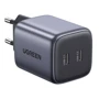 Зарядний пристрій Ugreen Wall Charger 2хUSB-C 25W+20W PD CD294 GaN 45W Gray (90573): Особливості Power Delivery (PD), USB-C