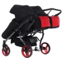Универсальная коляска для двойни 2 в 1 Junama Diamond S-line Duo 01, черный с красным (JD-SL-DUO-01): Тип коляски Коляска для двойни