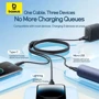 Кабель Baseus USB Cable to Micro USB/Lightning/Type-C Ultra-Fast 3in1 Fast Charging 3.5A 0.8m Black (P10376303121-01) фото 4